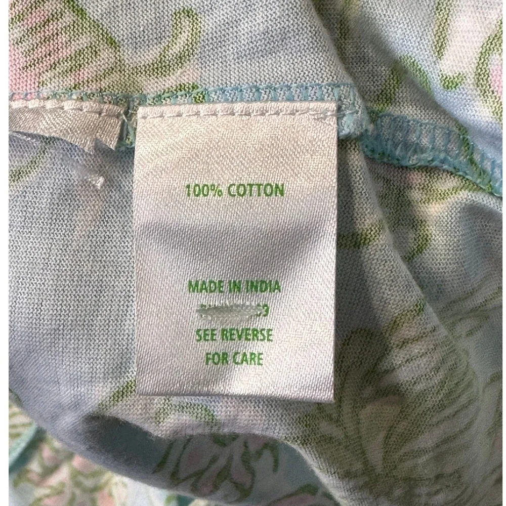 Lilly Pulitzer NWOT Mermaid Cove Maxi Dress SZXL Blue Green Cotton Linen blend - Picture 14 of 15